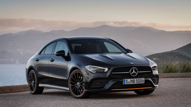 Mercedes cla ocean mountains digital free wallpaper for desktop - medium preview image