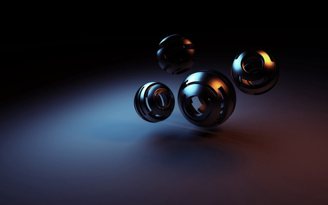 Shiny metal objects generative raytraced free wallpaper for desktop - medium preview image