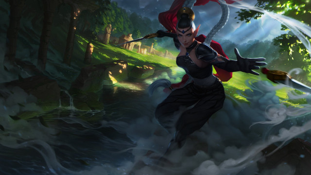 Fantasy forest woman sword dragon #2 free wallpaper for desktop - medium preview image