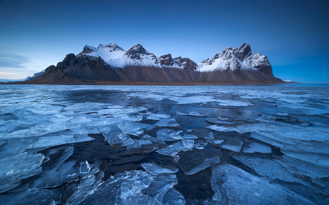 Mountain ice floe snow water free wallpaper for desktop - medium preview image