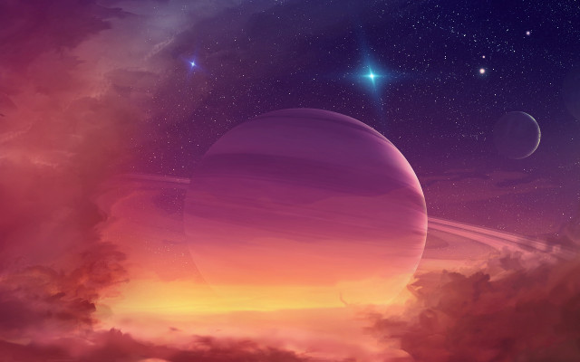 Planet star clouds space aurora free wallpaper for desktop - medium preview image