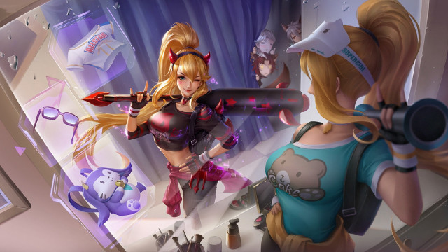 Woman girl cat guns leagues free wallpaper for desktop - medium preview image