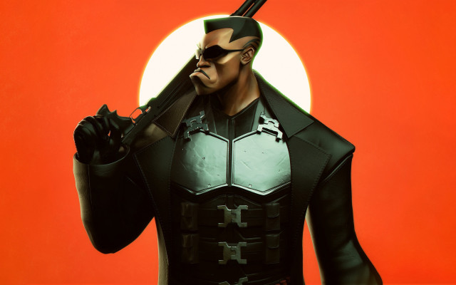 Man suit gun moon red free wallpaper for desktop - medium preview image