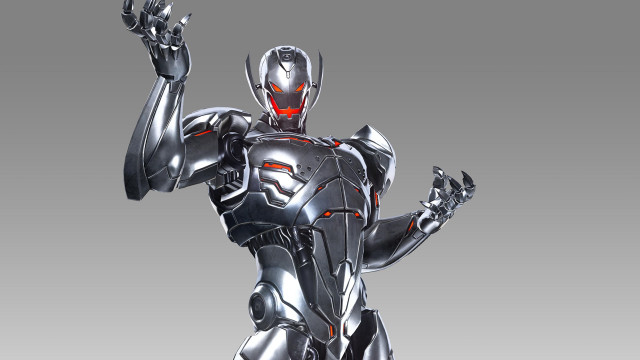 Robot armor glowing gradient helmet free wallpaper for desktop - medium preview image