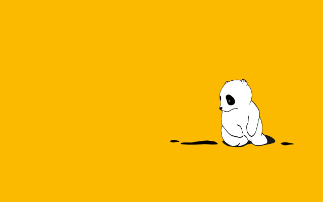 White polar bear yellow background free wallpaper for desktop - medium preview image