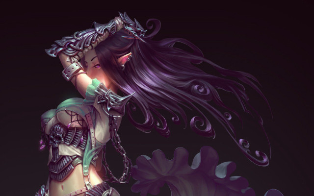 Woman chains flower darkfantasy elf free wallpaper for desktop - medium preview image