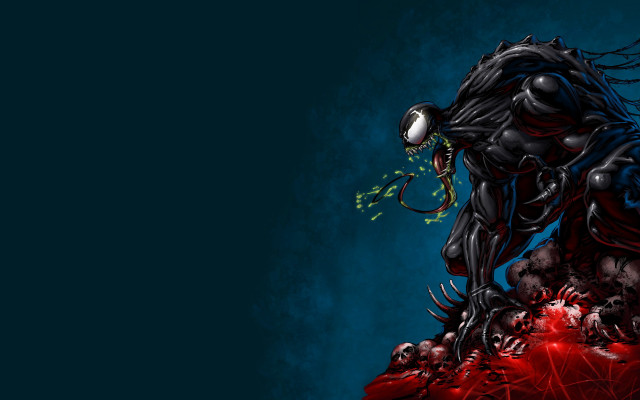 Black alien red heart blue free wallpaper for desktop - medium preview image
