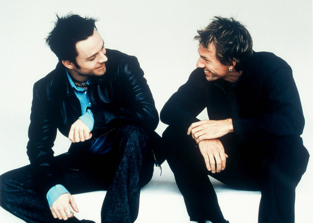 Two men sitting neo dada free wallpaper for desktop - medium preview image