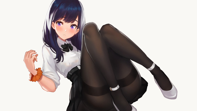 Black hair white shirt black free wallpaper for desktop - medium preview image