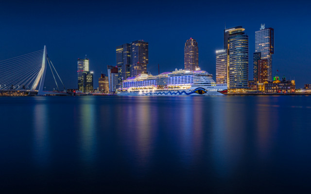 City skyline bridge night lights #5 free wallpaper for desktop - medium preview image