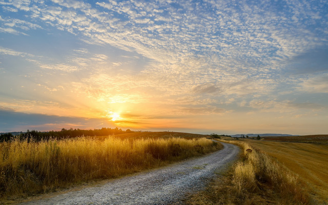 Dirt road sunset clouds mountain #2 free wallpaper for desktop - medium preview image