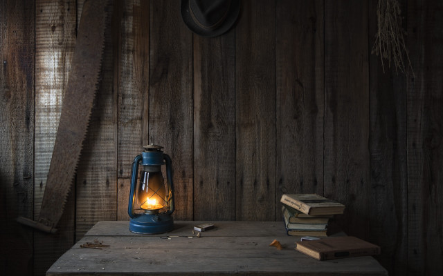 Blue lantern wooden table books free wallpaper for desktop - medium preview image