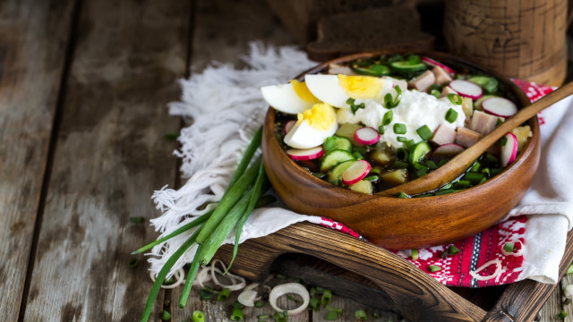 Bowl food wooden spoon table free wallpaper for desktop - medium preview image