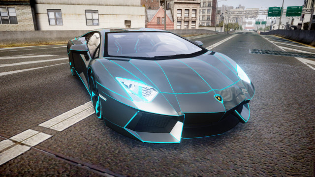 Futuristic car street building holography free wallpaper for desktop - medium preview image