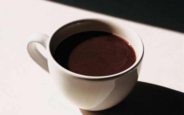 Chocolate cup minimalist morning shadow free wallpaper for desktop - medium preview image