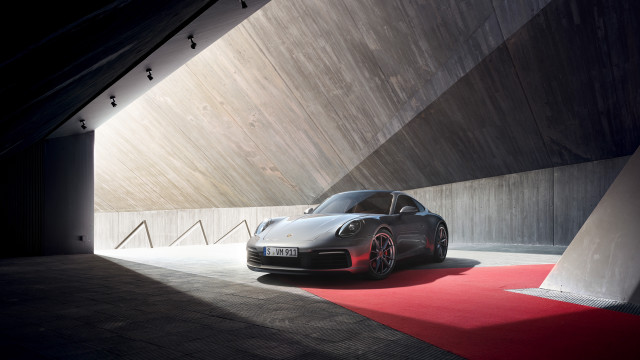 Silver sportscar tunnel redcarpet wall free wallpaper for desktop - medium preview image