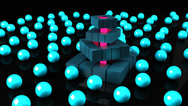 Glowing balls pink light 3d free wallpaper for desktop - medium preview image