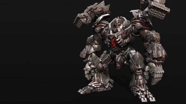 Robot red light armor mecha free wallpaper for desktop - medium preview image