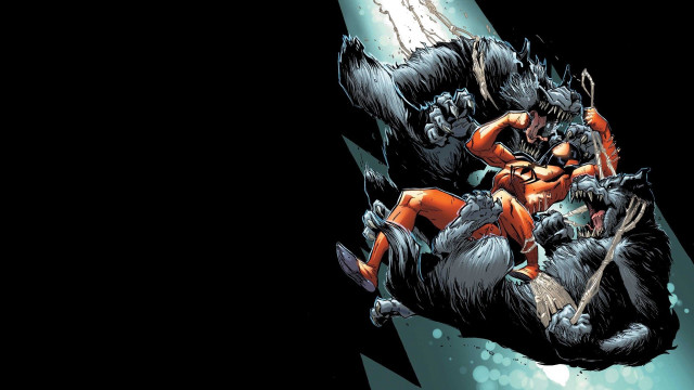 Comic character riding bear motorcycle free wallpaper for desktop - medium preview image