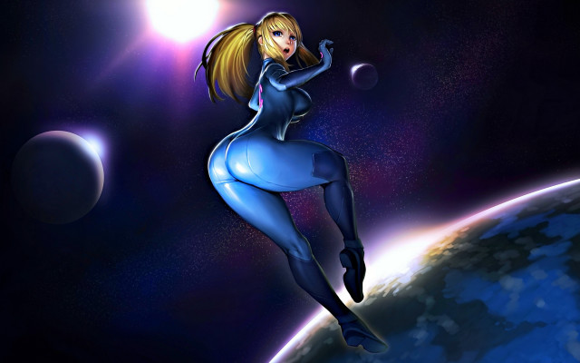Space heroine earth blue suit free wallpaper for desktop - medium preview image