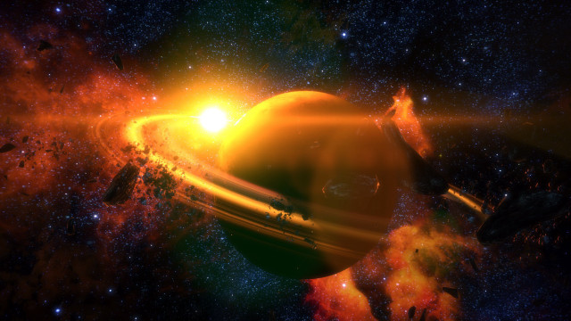 Space planet starry sky bright free wallpaper for desktop - medium preview image