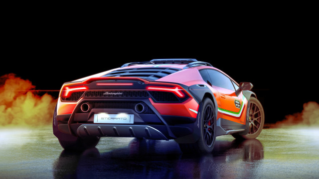 Red orange sports car smoke free wallpaper for desktop - medium preview image