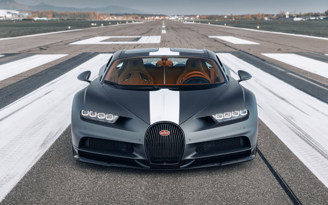 Bugatti runway sky white stripe free wallpaper for desktop - medium preview image