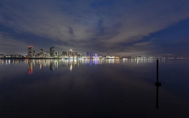 City skyline night reflection water #19 free wallpaper for desktop - medium preview image