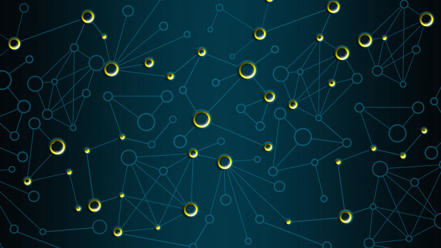 Blue yellow bubbles circles black free wallpaper for desktop - medium preview image