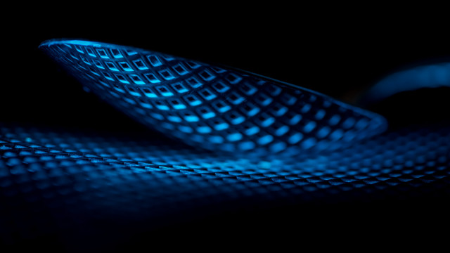 Blue hologram mesh wire dark free wallpaper for desktop - medium preview image