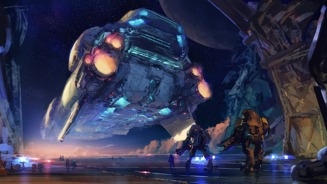 Sci fi space aurora planet free wallpaper for desktop - medium preview image