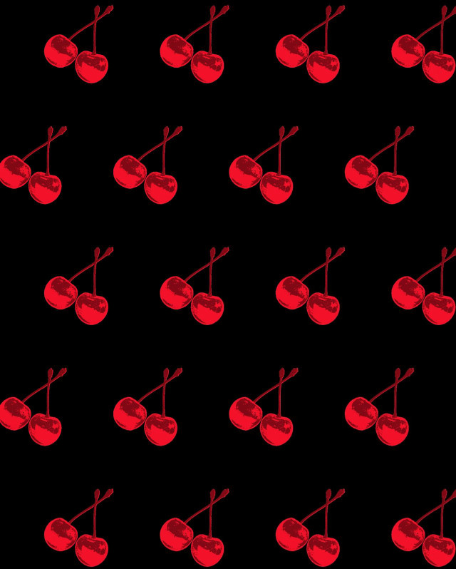 Black background red cherries red free wallpaper for mobile - medium preview image