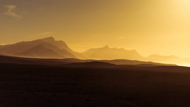 Mountain range yellow sky clouds #2 free wallpaper for desktop - medium preview image