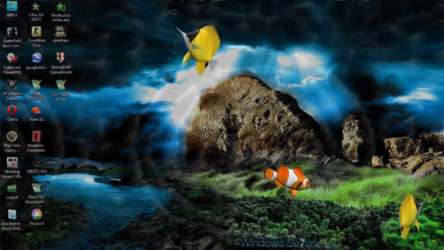Desktop fish painting mountain clouds free wallpaper for desktop - medium preview image