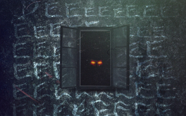 Red light window black wall free wallpaper for desktop - medium preview image