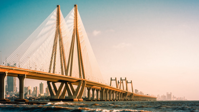 Bridge cityscape sunset reflection samikshavad free wallpaper for desktop - medium preview image