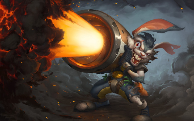 Cartoon demon fire barrel splash free wallpaper for desktop - medium preview image