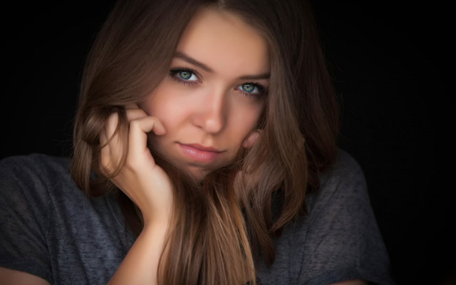 Woman long hair blue eyes #43 free wallpaper for desktop - medium preview image