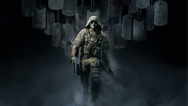 Man gasmask uniform smoke gun free wallpaper for desktop - medium preview image