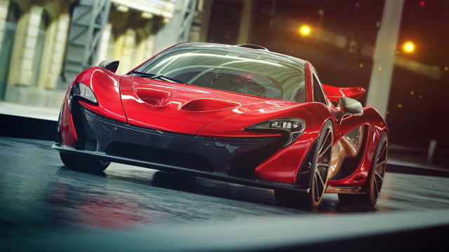 Red sports car night parking #9 free wallpaper for desktop - medium preview image