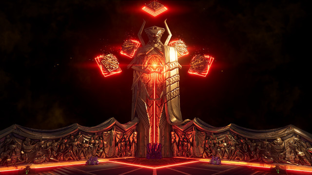 Statue lights night red shining free wallpaper for desktop - medium preview image