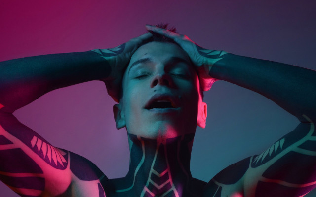 Tattooed woman android jones promotional free wallpaper for desktop - medium preview image