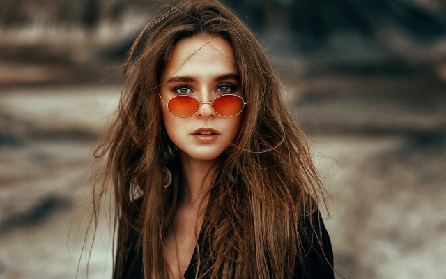 Eszter mattioni red sunglasses blowing free wallpaper for desktop - medium preview image