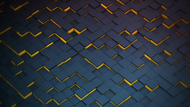 Blue yellow geometric honeycomb brick free wallpaper for desktop - medium preview image