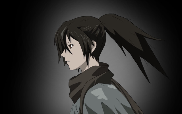 Black haired man ponytail profile free wallpaper for desktop - medium preview image
