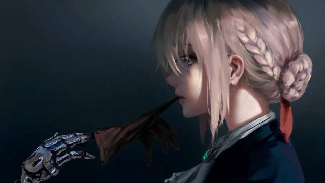 Girl ponytail glove blue jacket free wallpaper for desktop - medium preview image