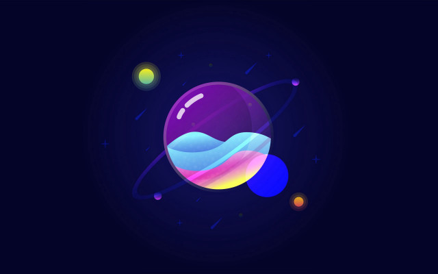 Colorful space moon constellation earth free wallpaper for desktop - medium preview image