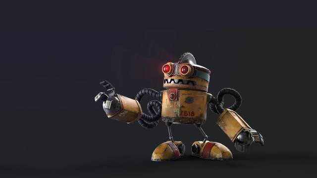 Robot gun helmet dark room free wallpaper for desktop - medium preview image