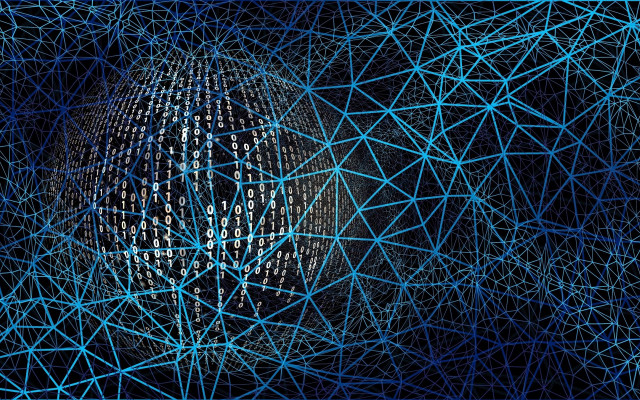 Cybernetic sphere blue light ferris free wallpaper for desktop - medium preview image