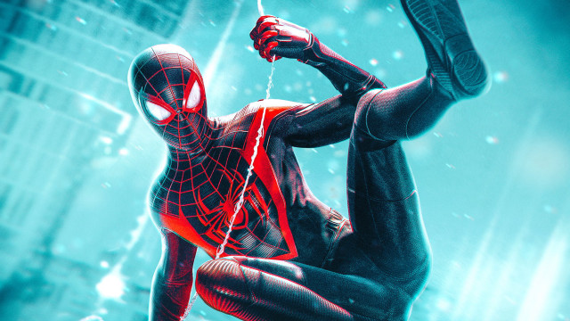 Spiderman suit sword air panfuturism free wallpaper for desktop - medium preview image